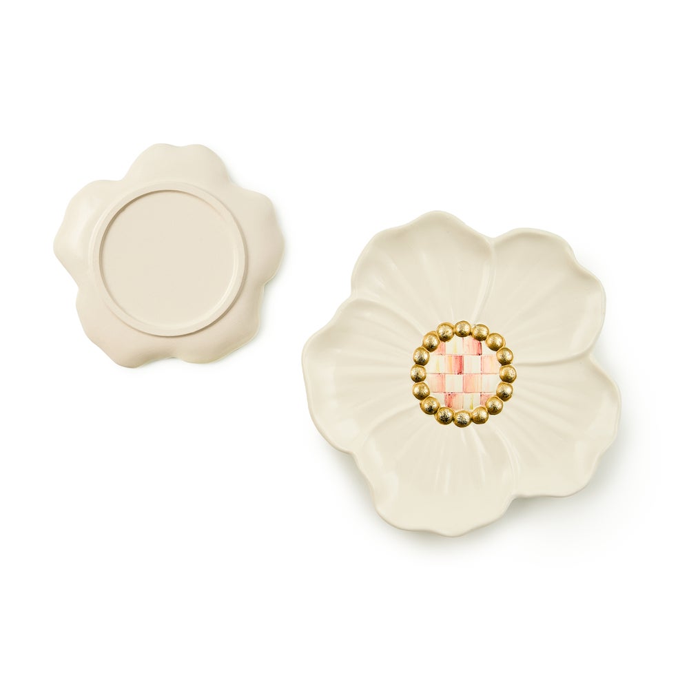 MACKENZIE-CHILDS Mackenzie-chilllds Rosy Flower Trinket Dishes, Set of 2 - Image 3