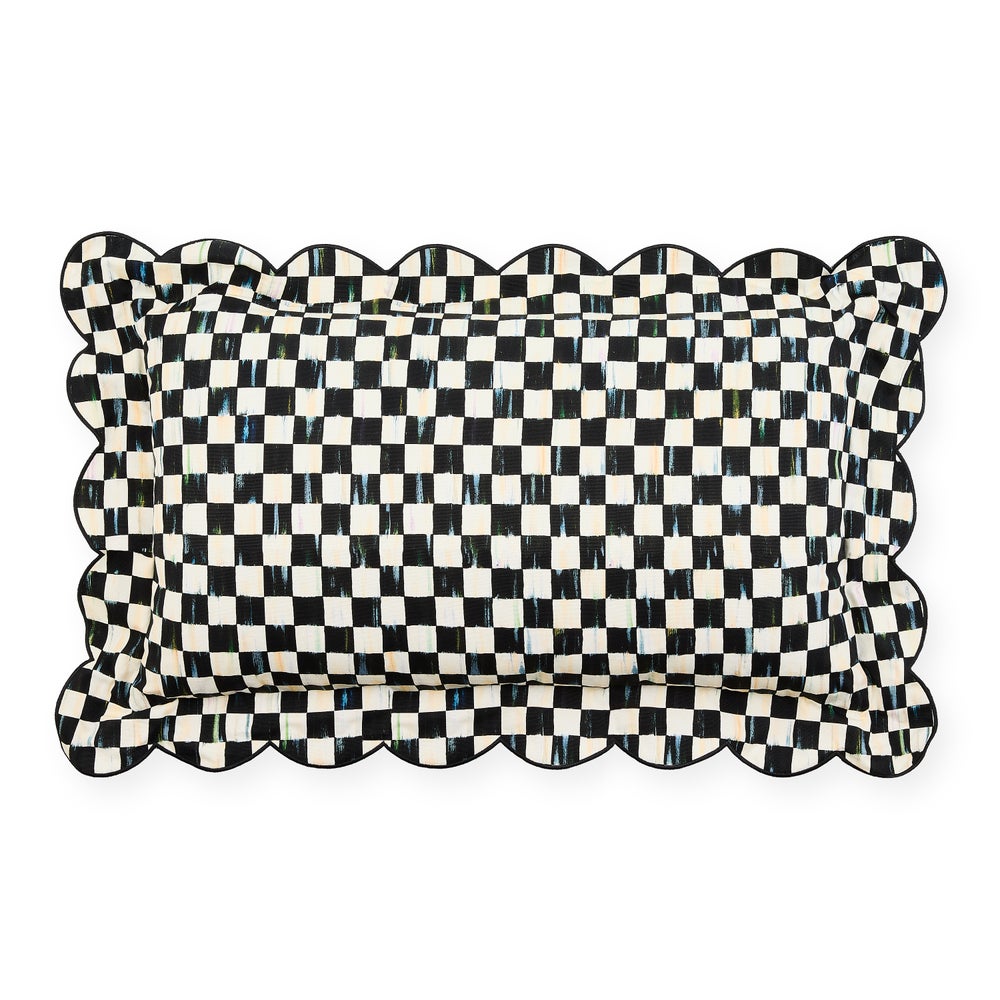 Check Reversible Scalloped Lumbar Throw Pillow - Image 3