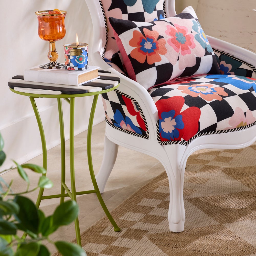 MACKENZIE-CHILDS Mackenzie-chilllds Outdoor Black and White Bistro Side Table - Image 4