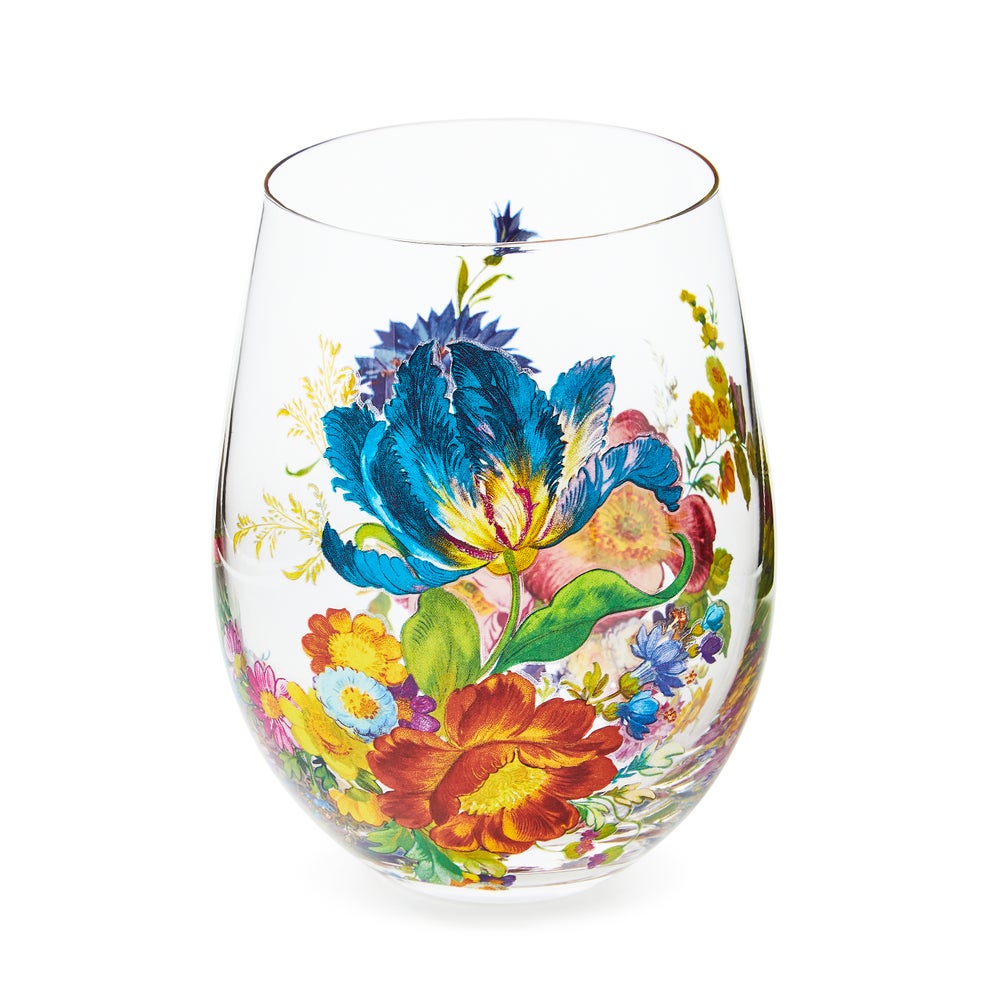 MACKENZIE-CHILDS Mackenzie-chilllds Flower Market Stemless Wine Glass, Set of 4