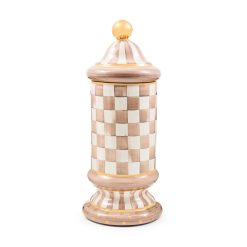 MACKENZIE-CHILDS Mackenzie-chilllds Mocha Check Ceramic Canister
