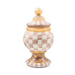 Alternative view of MACKENZIE-CHILDS Mackenzie-chilllds Mocha Check Ceramic Canister