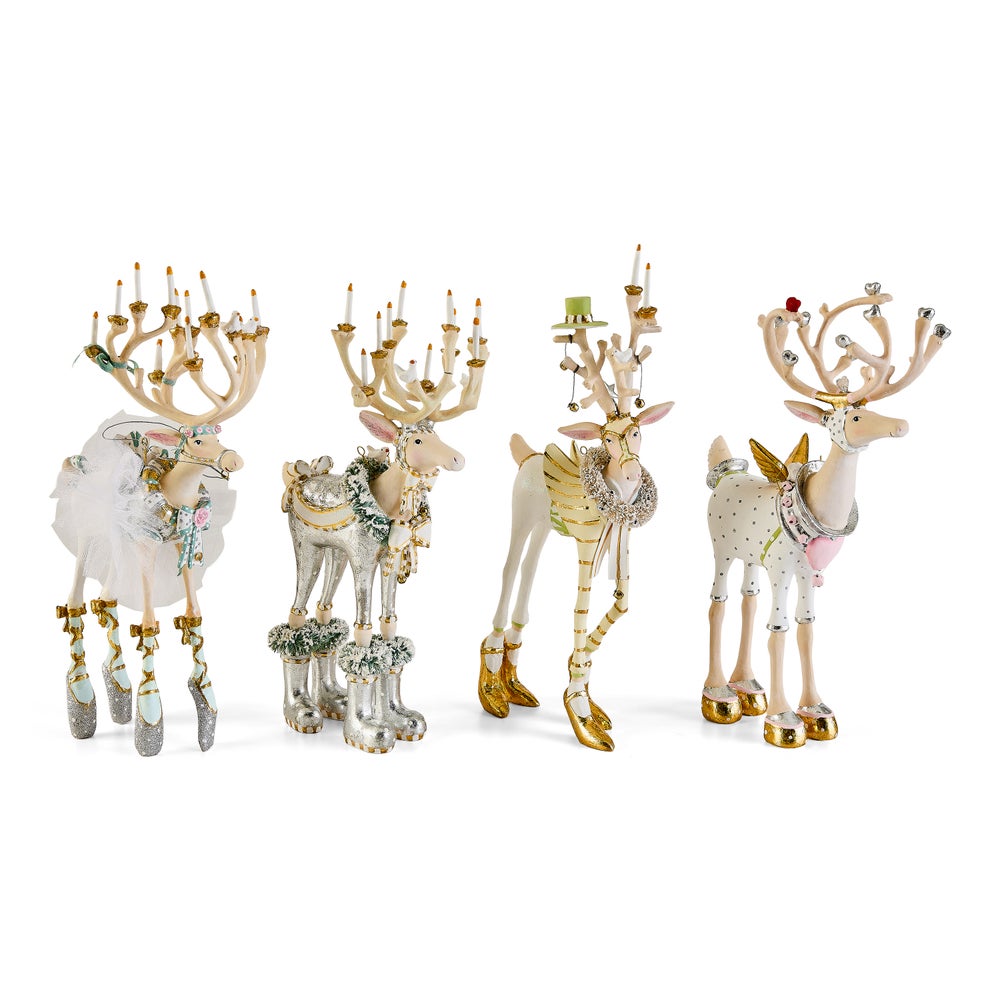 MACKENZIE-CHILDS Mackenzie-chilllds Patience Brewster Moonbeam Reindeer Figure Set-A
