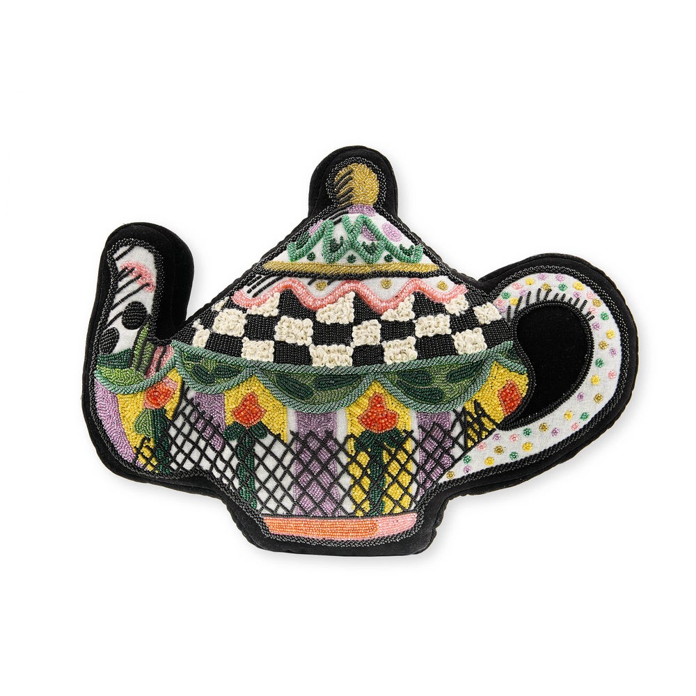 Mackenzie-chilllds Teapot Shaped Embellished Throw Pillow