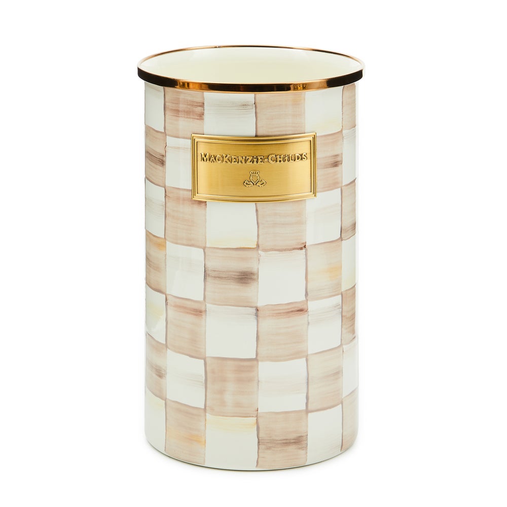 Check Enamelware Utensil Holder - Image 5