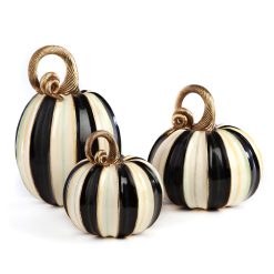 Elegant Stripe Pumpkins ?C Set of 3