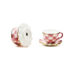 Alternative view of MACKENZIE-CHILDS Mackenzie-chilllds Rosy Check Teacup Salt & Pepper Set