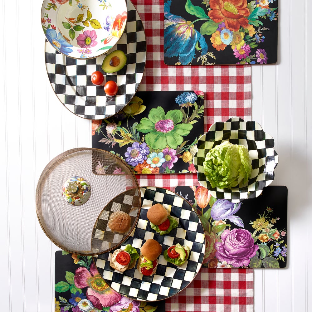 Check Enamel Oval Platter - Image 5