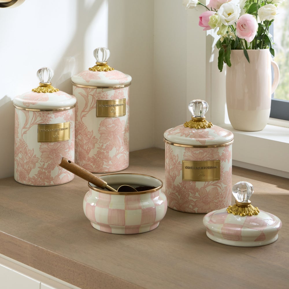 MACKENZIE-CHILDS Mackenzie-chilllds Rosy English Garden Enamel Canisters - Image 4