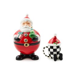 MACKENZIE-CHILDS Mackenzie-chilllds Santa Cookie Jar & Lidded Mug Set