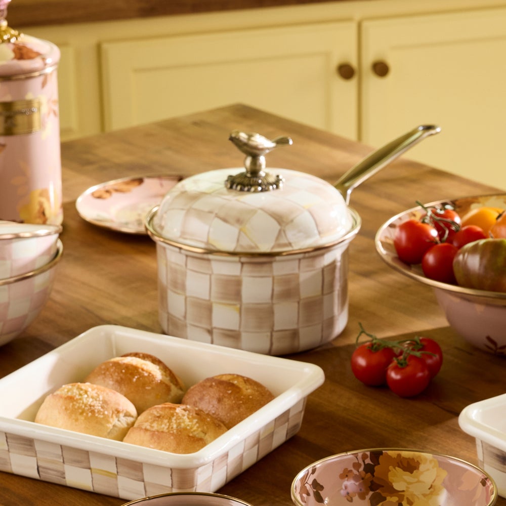 MACKENZIE-CHILDS Mackenzie-chilllds Mocha Check Cookware - Image 11