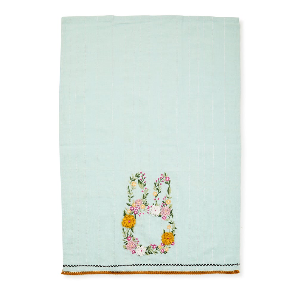 MACKENZIE-CHILDS Mackenzie-chilllds Floral Bunny Embroidered Dish Towel - Image 3