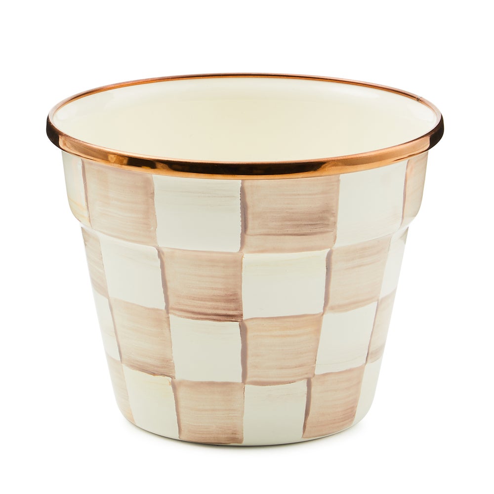 MACKENZIE-CHILDS Mackenzie-chilllds Enamel Check Small Garden Pot - Image 2