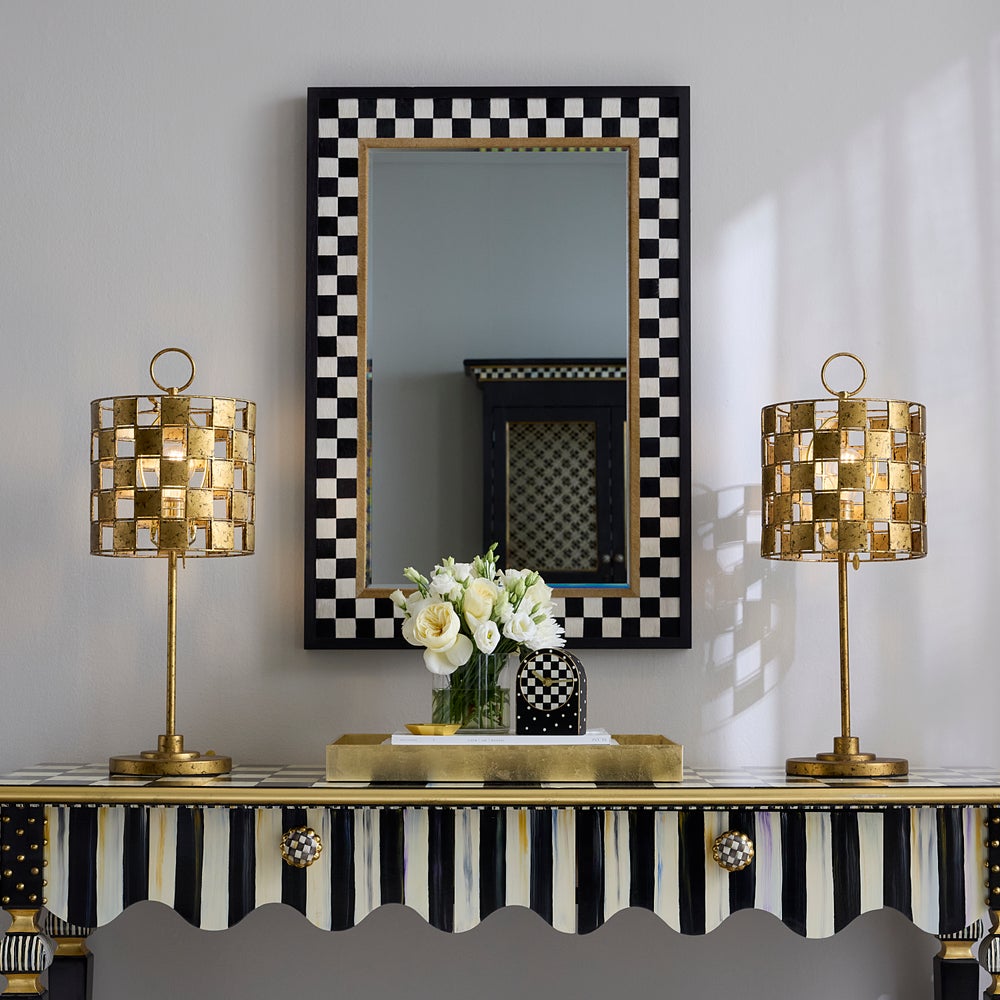 MACKENZIE-CHILDS Mackenzie-chilllds Hopscotch Check Large Rectangle Wall Mirror
