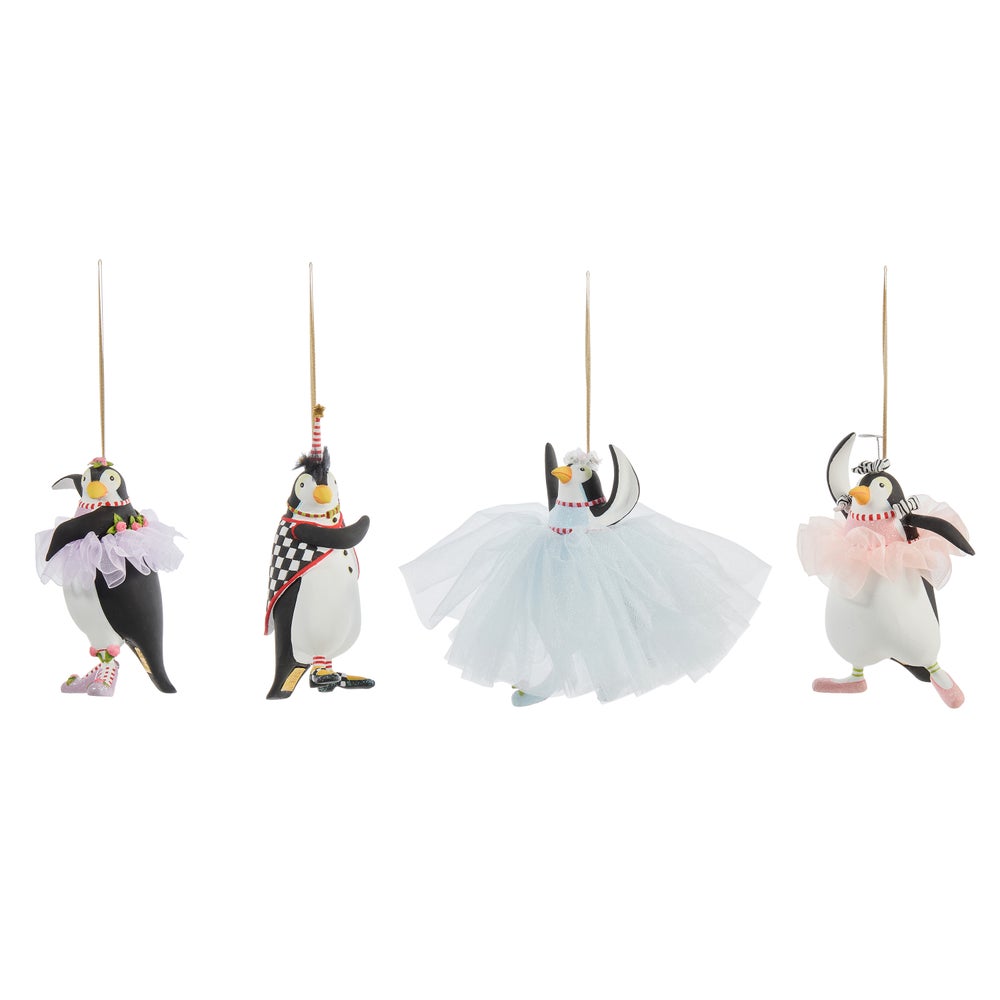MACKENZIE-CHILDS Mackenzie-chilllds Patience Brewster Penguins En Pointe Ornaments, Set of 4 - Image 5