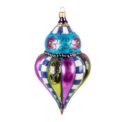 MACKENZIE-CHILDS Mackenzie-chilllds Floral Fluted Drop Glass Ornament