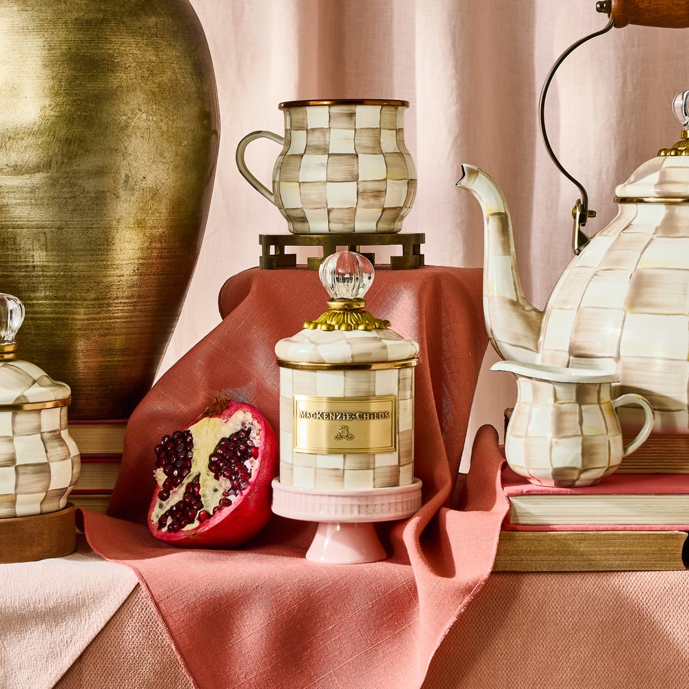 MACKENZIE-CHILDS Mackenzie-chilllds Mocha Check Enamel Canisters - Image 12