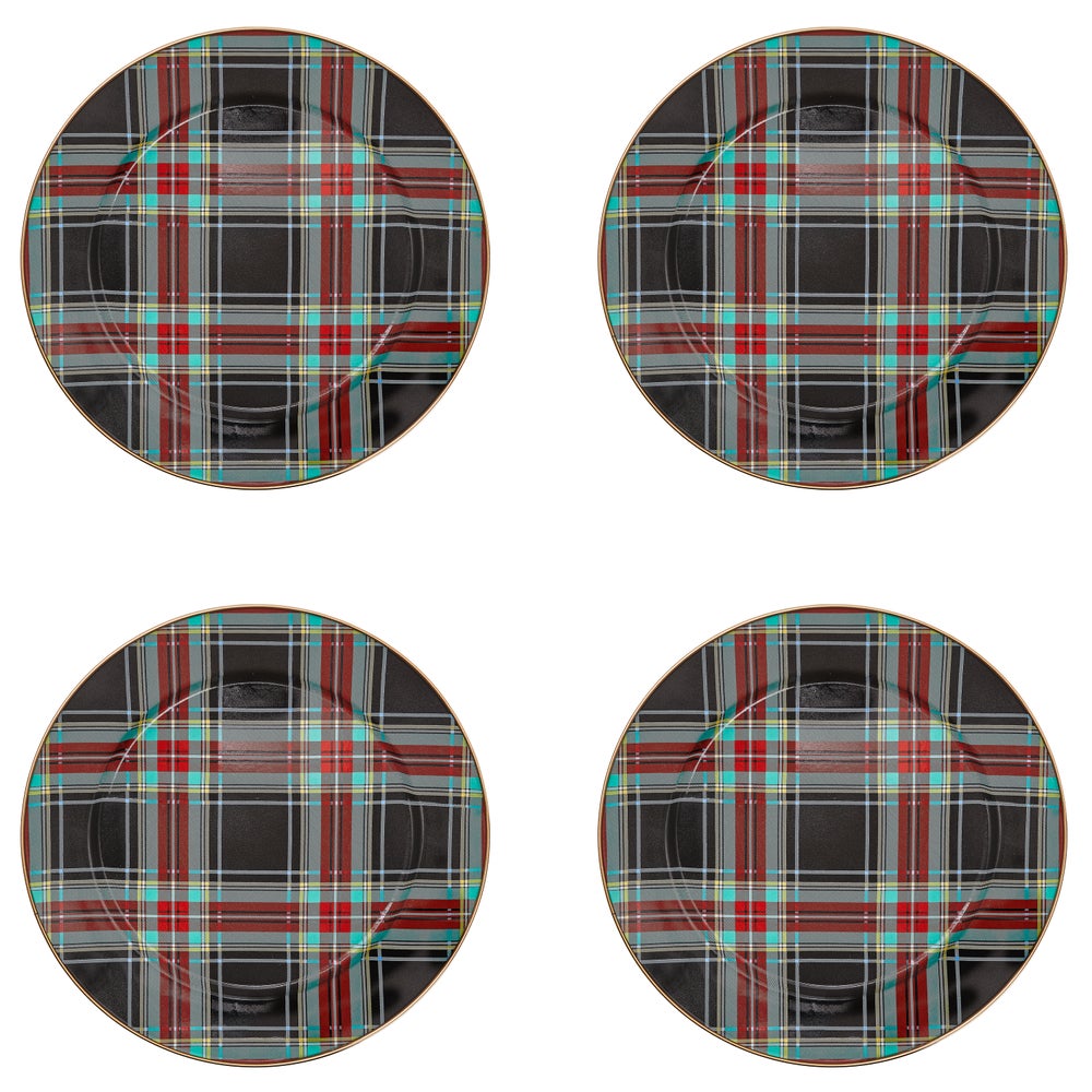 Mackenzie-chilllds Tartan Black Charger, Set of 4