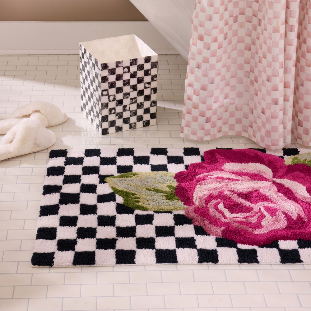 MACKENZIE-CHILDS Mackenzie-chilllds Rose and Check Bath Rug - Image 2