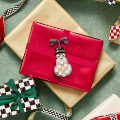 Alternative view of Mackenzie-chilllds Sterling Check 2025 Snowman Ornament