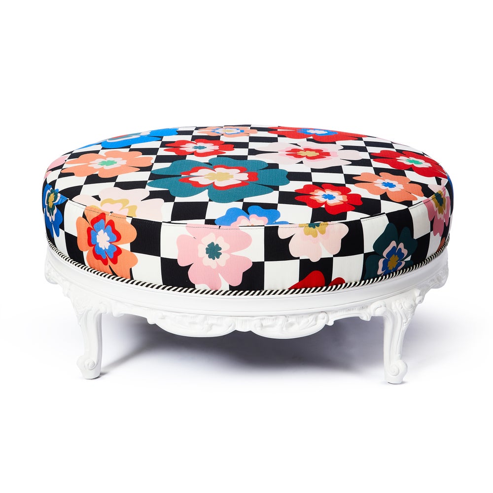 MACKENZIE-CHILDS Mackenzie-chilllds Outdoor Dolce Vita Jumbo Upholstered Ottoman