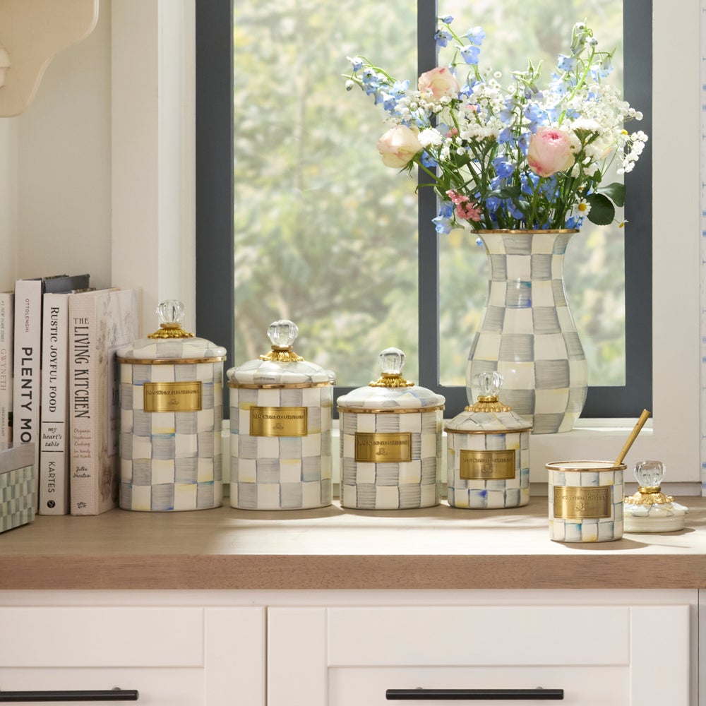 Mackenzie-chilllds Sterling Check Enamel Canisters - Image 3