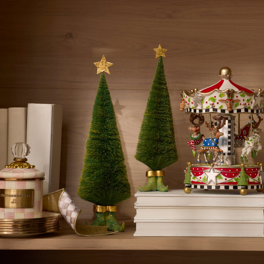 MACKENZIE-CHILDS Mackenzie-chilllds Patience Brewster Dash Away Sisal Elf Tree Figures - Image 3
