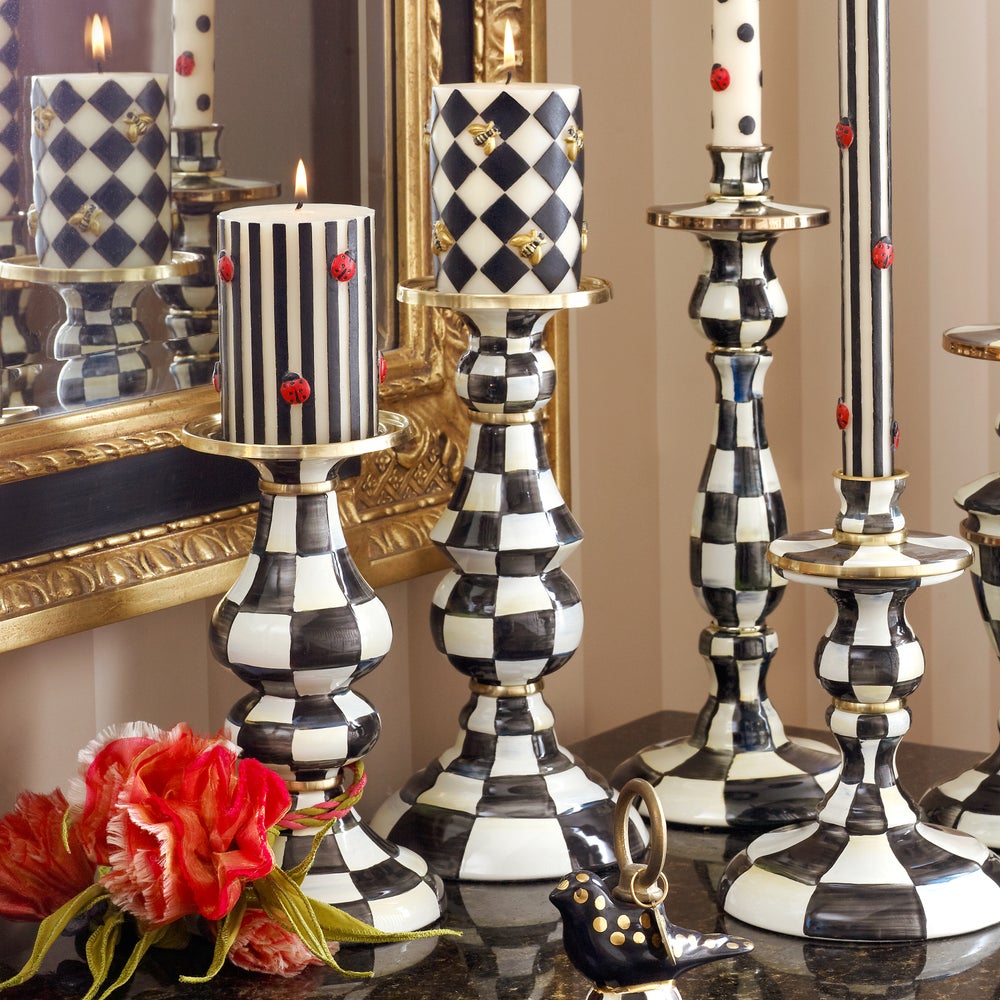 MACKENZIE-CHILDS Mackenzie-chilllds Enamel Pillar Candlestick Holder