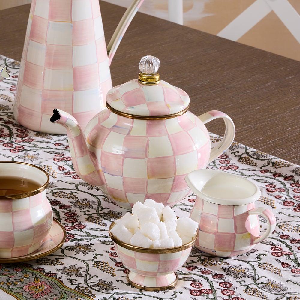 MACKENZIE-CHILDS Mackenzie-chilllds Enamel Check 4 Cup Teapot - Image 3