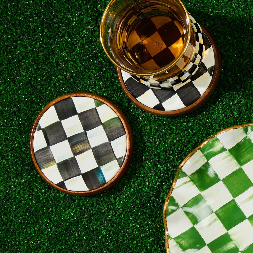 Courtly Check Enamel Coasters, Set of 4 - Image 5