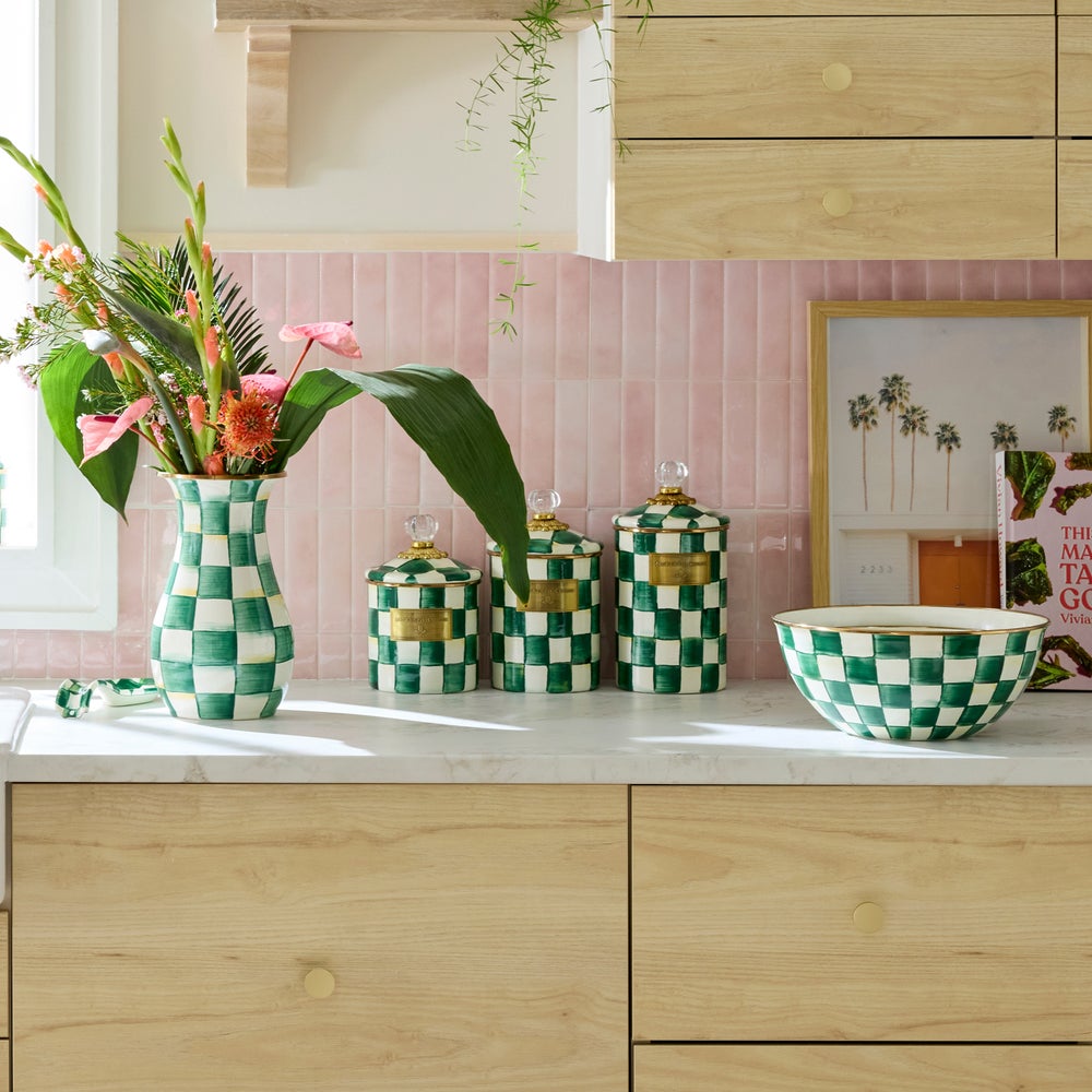 Emerald Check Enamel Canisters - Image 12