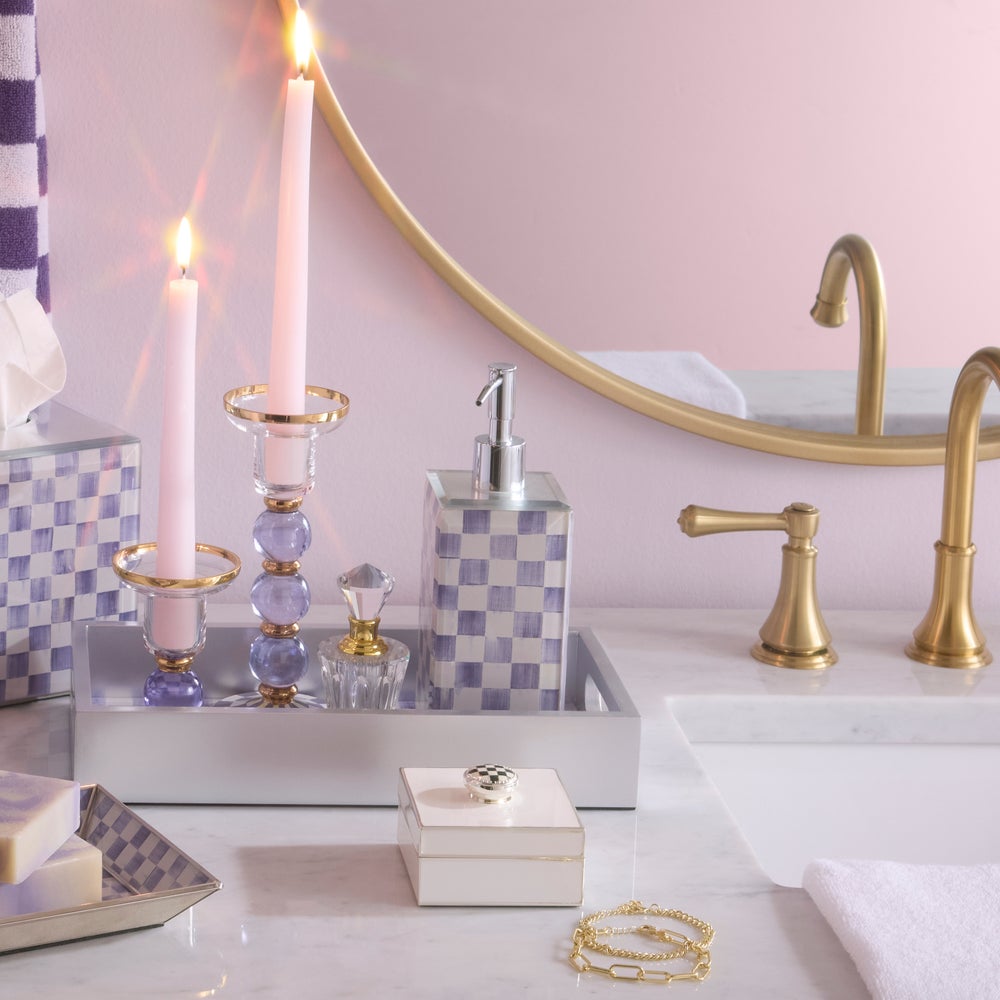 Mackenzie-chilllds Violet Check Glass Bath Collection - Image 10