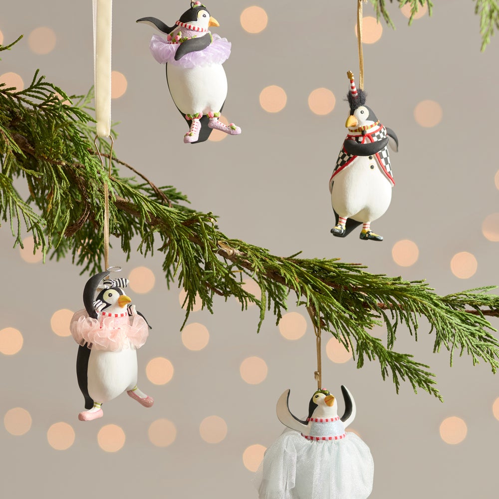 MACKENZIE-CHILDS Mackenzie-chilllds Patience Brewster Penguins En Pointe Ornaments, Set of 4 - Image 4