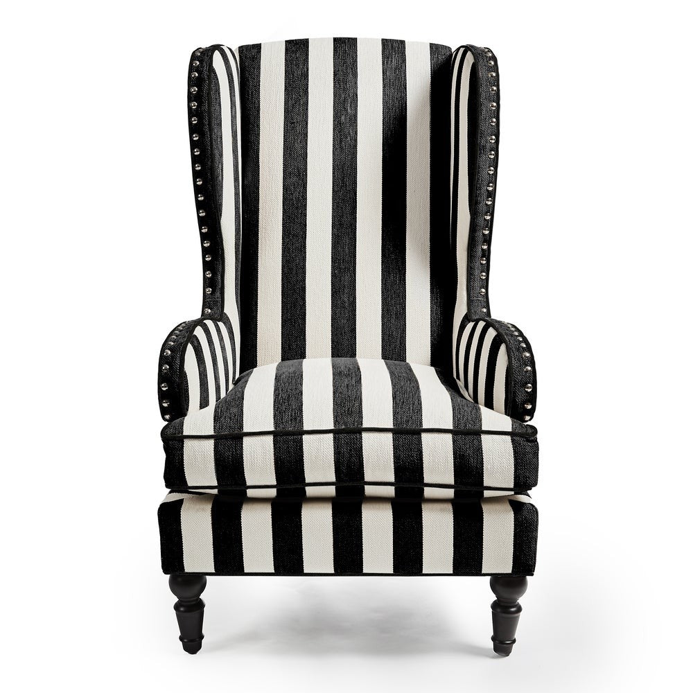MACKENZIE-CHILDS Mackenzie-chilllds Marquee Black Stripe Furniture Collection - Image 6