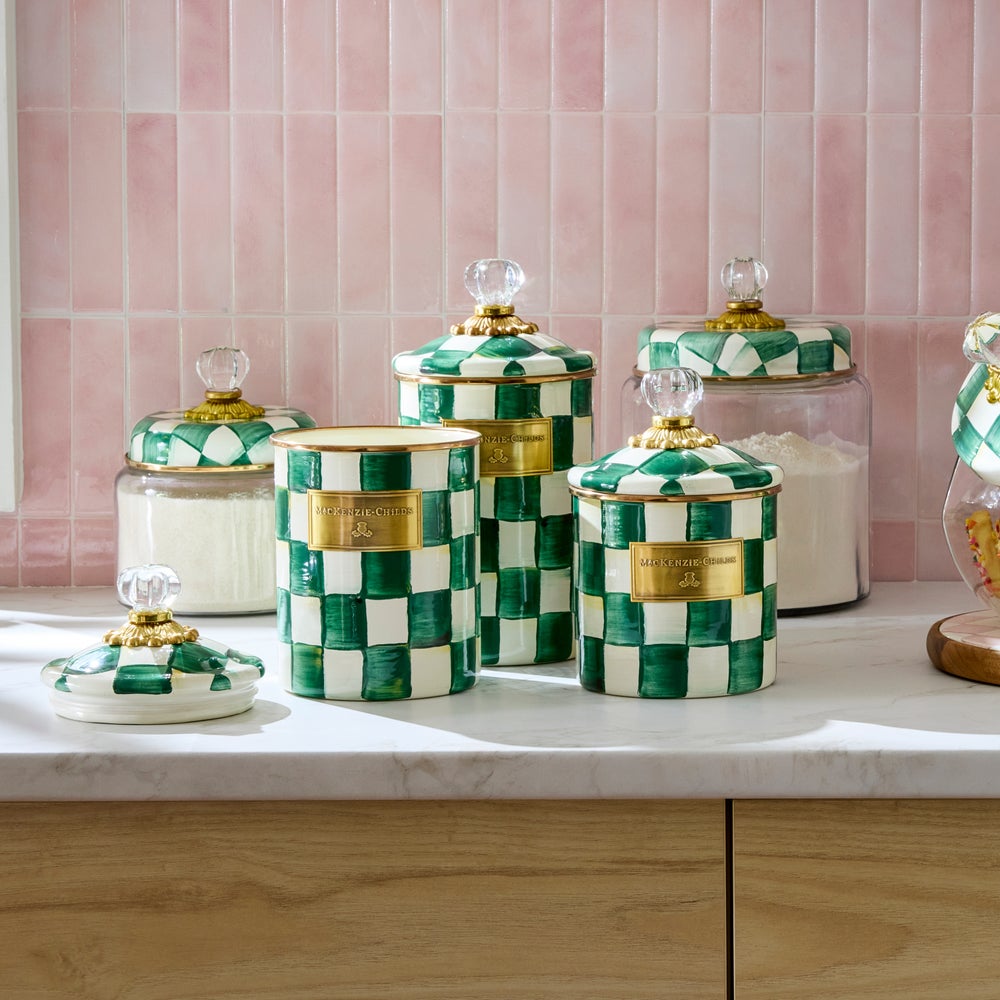 Emerald Check Enamel Canisters - Image 11