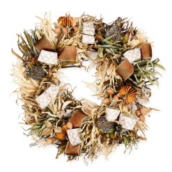 MACKENZIE-CHILDS Mackenzie-chilllds Mocha Check Harvest 25?? Wreath