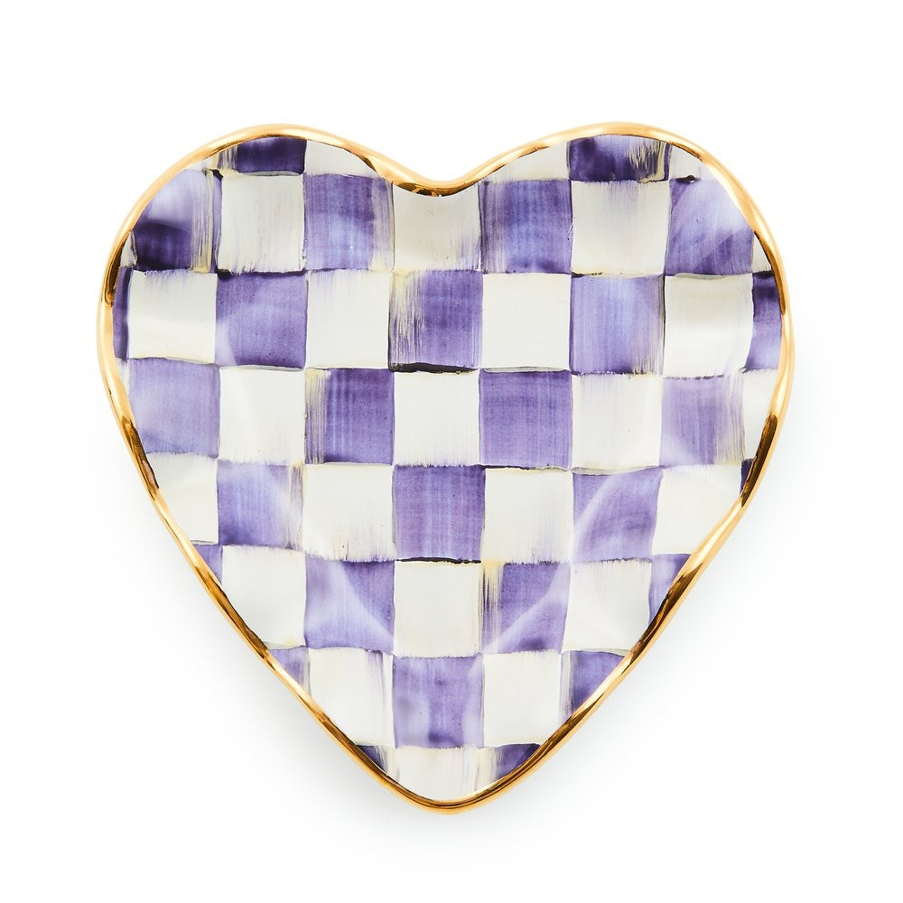 Check Fluted Ceramic Heart Plate - Image 6