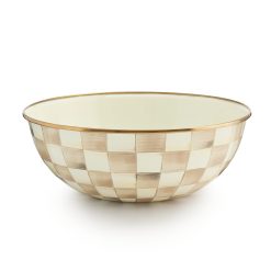Alternative view of MACKENZIE-CHILDS Mackenzie-chilllds Mocha Check Enamel Everyday Bowl