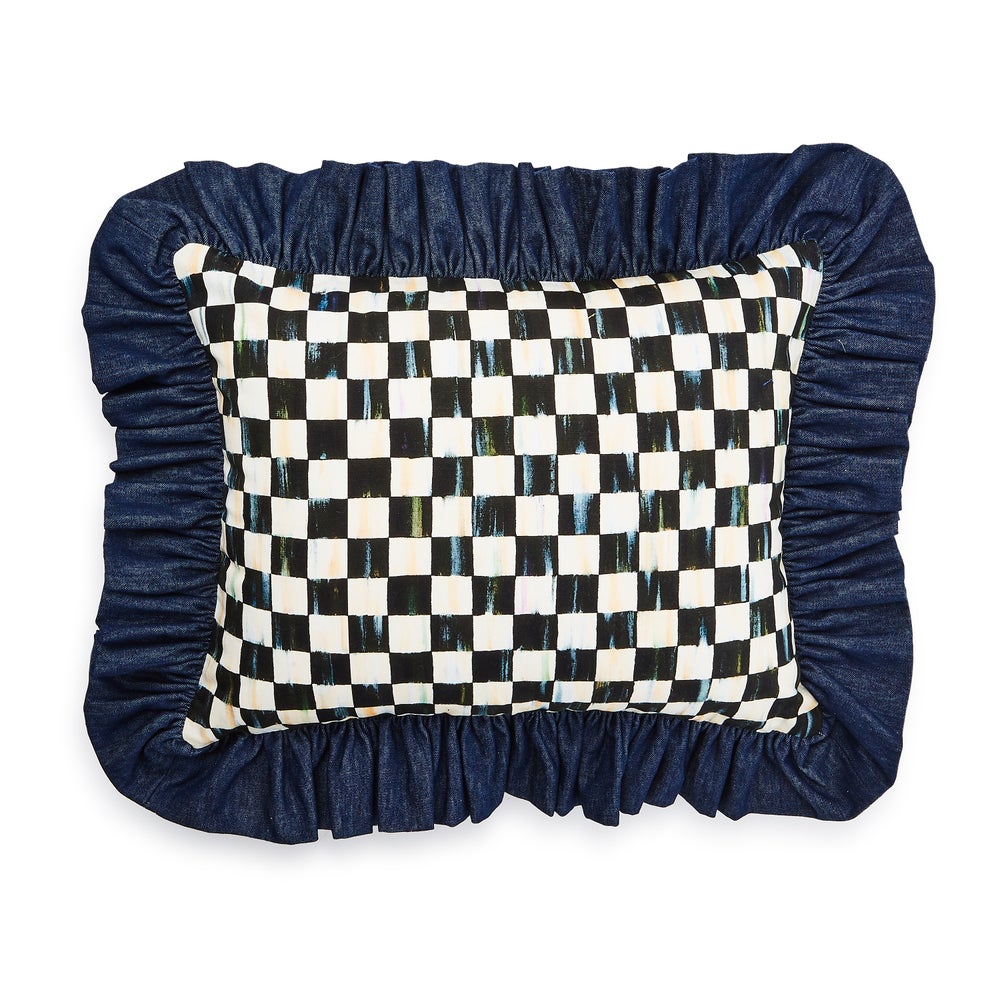 Courtly Check with Denim Ruffle Pillow - Image 2