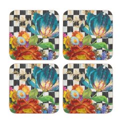 Alternative view of Courtly Flower Market Cork Back Coasters, Set of 4