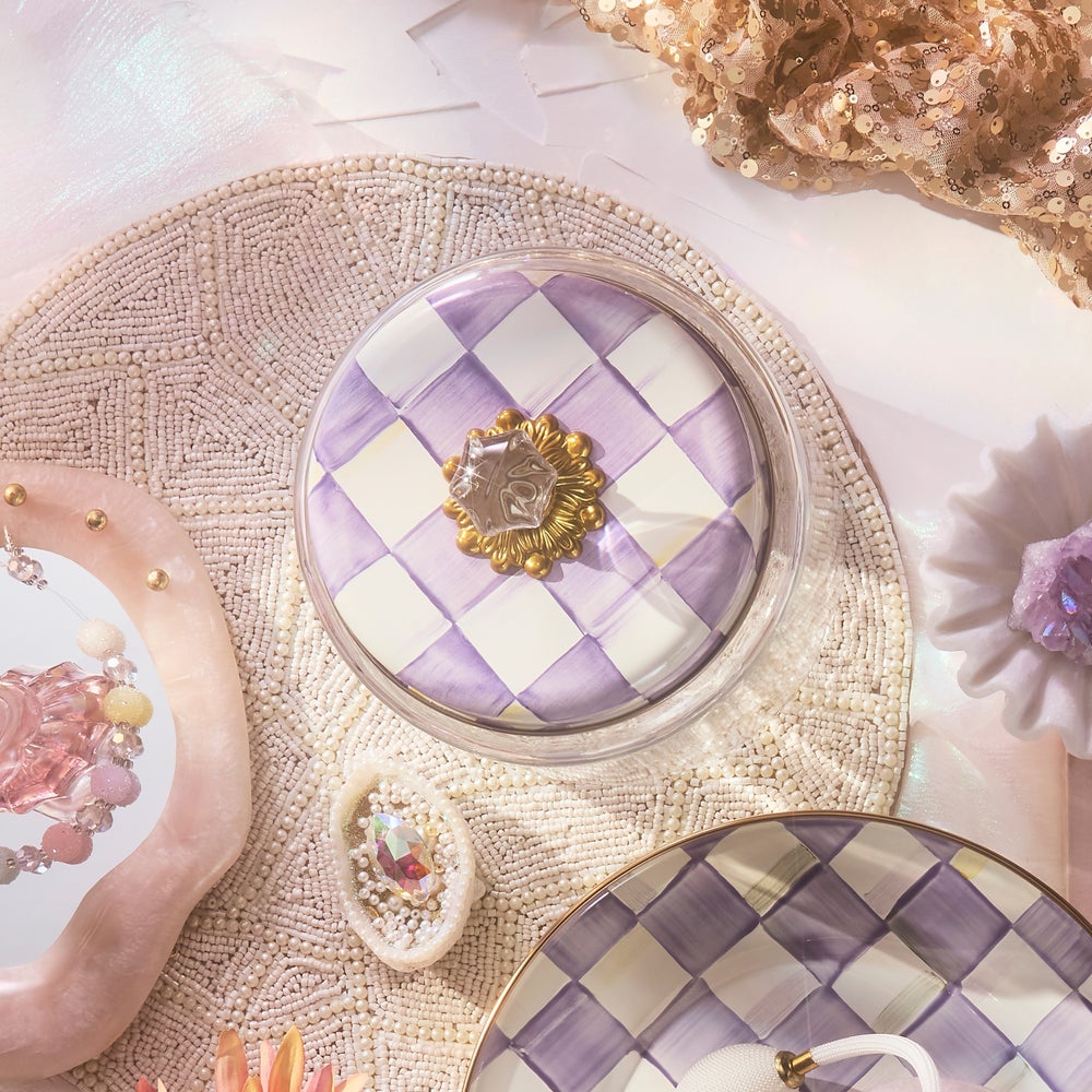 Mackenzie-chilllds Violet Check Kitchen Canisters - Image 9
