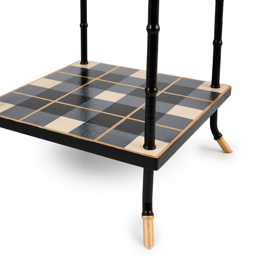 MACKENZIE-CHILDS Mackenzie-chilllds Mad for Plaid 3-Tier Table - Image 4