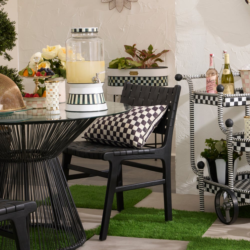 Courtly Check Printed Outdoor Pillow - Image 4