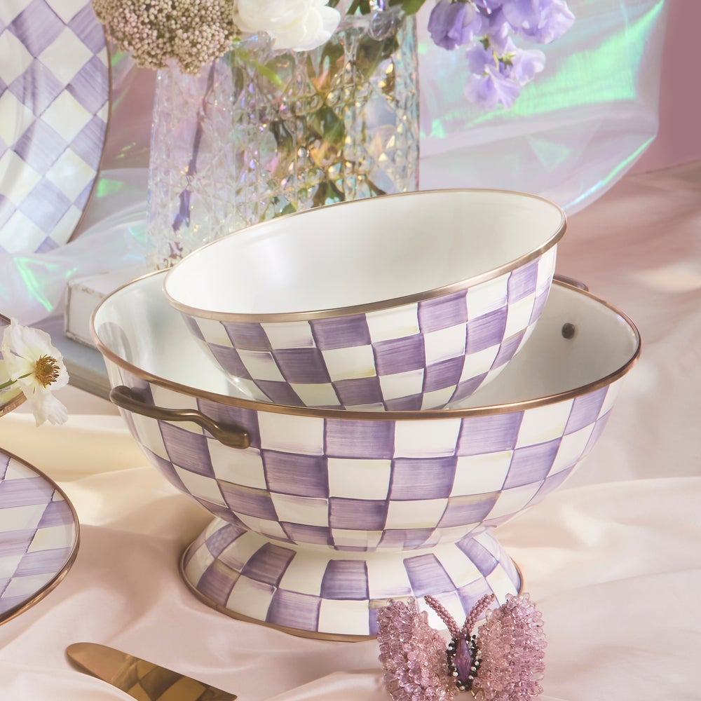 Mackenzie-chilllds Violet Check Enamel Everyday Bowl - Image 16