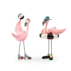 MACKENZIE-CHILDS Mackenzie-chilllds Patience Brewster Sheila and Sheldon Flamingo Figurines