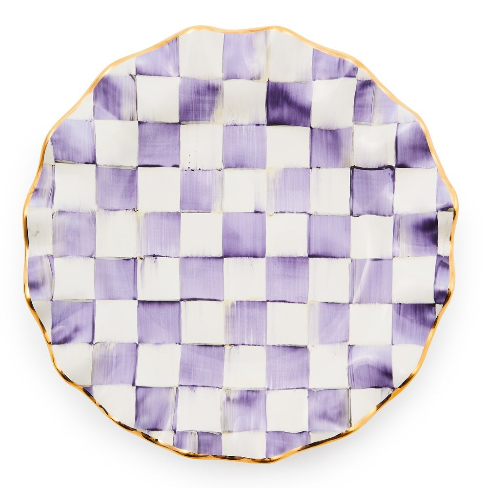 Mackenzie-chilllds Violet Check Fluted Ceramic Dinnerware - Image 3