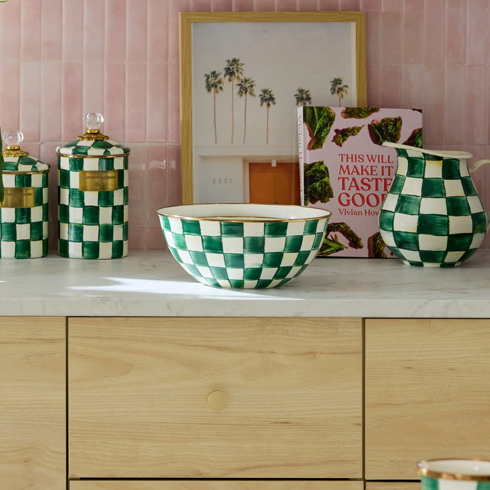 Emerald Check Enamel Everyday Bowl - Image 7