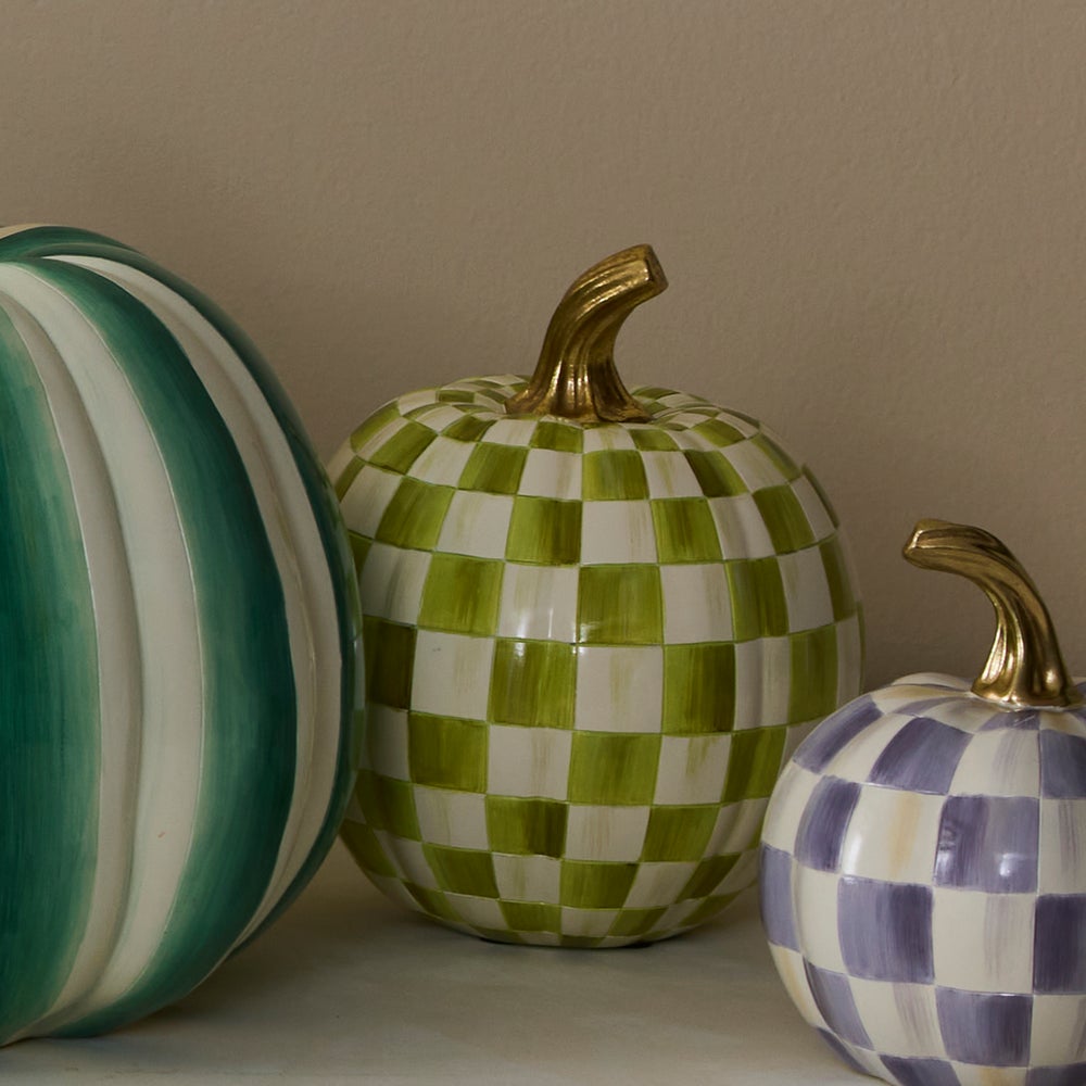 MACKENZIE-CHILDS Mackenzie-chilllds Moss Check Small Pumpkin - Image 5