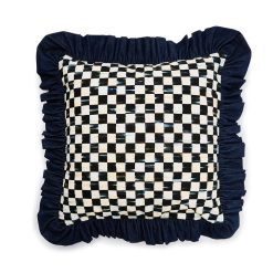 Courtly Check with Denim Ruffle Pillow