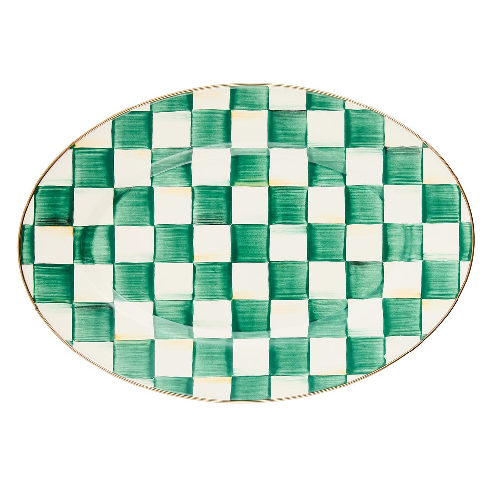 Check Enamel Oval Platter - Image 13